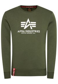 Alpha Industries Bluza Basic Sweater 178302 Zielony Regular Fit. Kolor: zielony. Materiał: bawełna #4