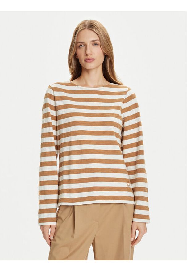 Marc O'Polo Bluzka 508 3014 52145 Beżowy Relaxed Fit. Typ kołnierza: polo. Kolor: beżowy. Materiał: bawełna