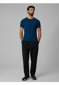 4f - 4F T-shirt slim gładki męski - szary M. Okazja: na co dzień. Kolor: niebieski. Materiał: bawełna, materiał, dzianina. Wzór: gładki. Styl: casual #2