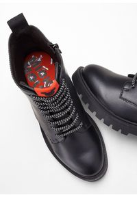 bonprix - Botki sznurowane Myszka Miki. Kolor: czarny. Styl: militarny #2
