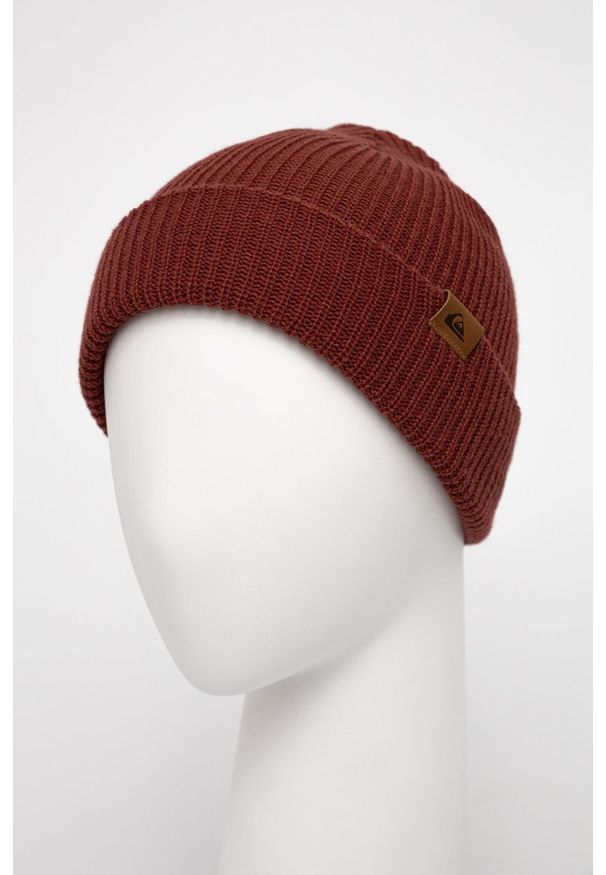 Quiksilver Czapka kolor bordowy. Kolor: czerwony. Materiał: dzianina
