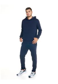 LEONE 1947 APPAREL - Męska bluza Leone z kapturem Lifestyle. Typ kołnierza: kaptur. Kolor: niebieski. Materiał: tkanina. Sport: fitness