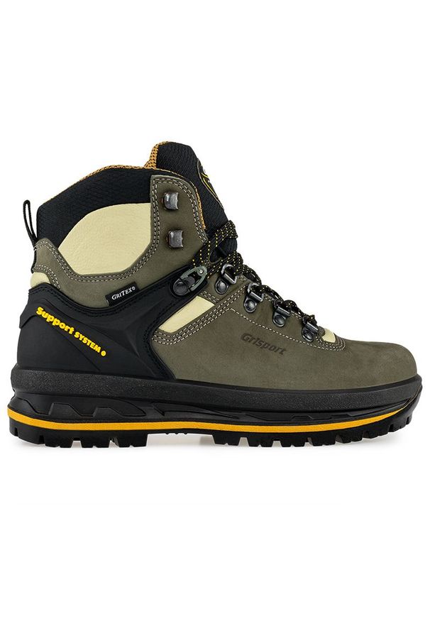 Buty Grisport Trekking 15003N3G - zielone. Kolor: zielony. Materiał: nubuk, materiał, skóra, tkanina. Szerokość cholewki: normalna. Sport: turystyka piesza