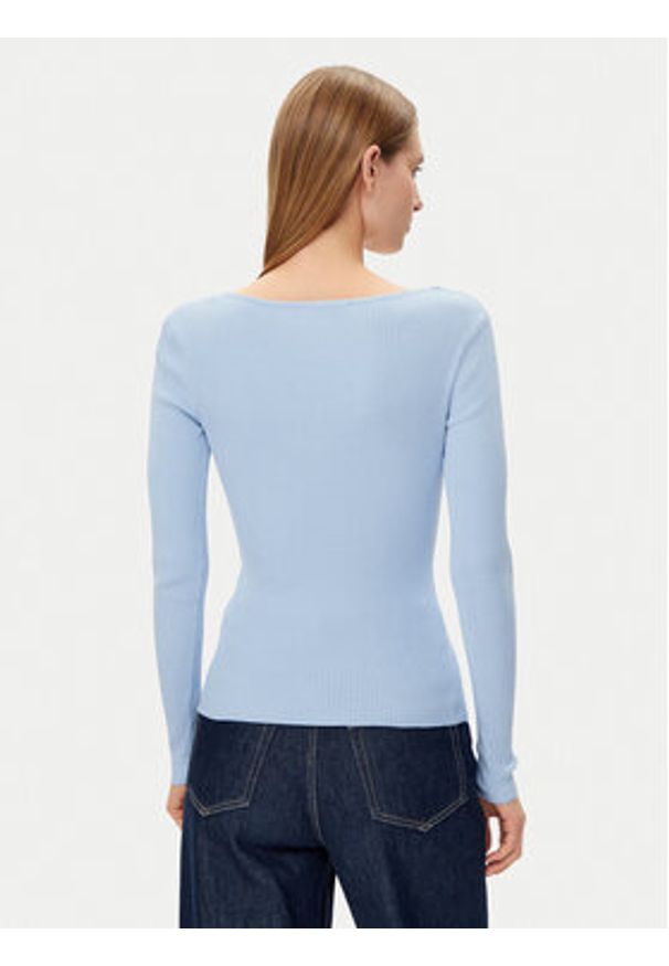 Morgan Sweter 232-MBANZA Błękitny Slim Fit. Kolor: niebieski. Materiał: wiskoza