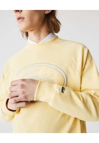 Lacoste - LACOSTE - Żółta bluza z haftowanym logo. Okazja: na co dzień. Kolor: żółty. Materiał: bawełna, polar. Długość rękawa: raglanowy rękaw. Wzór: haft. Styl: casual #2