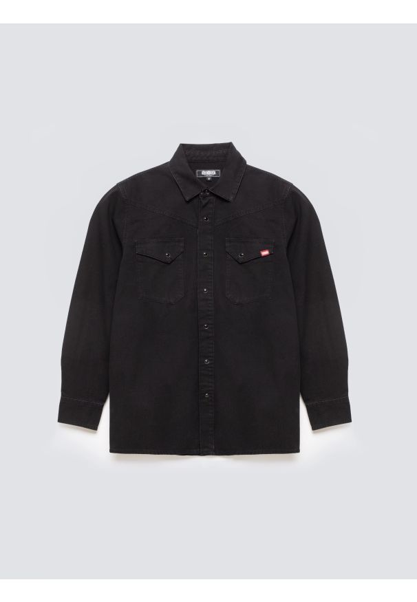 Big-Star - Koszula męska jeansowa czarna Buck 927. Okazja: na co dzień. Kolor: czarny. Materiał: jeans. Styl: klasyczny, casual