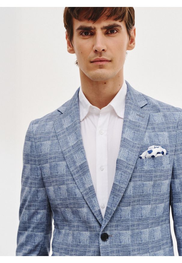 Pako Lorente - PAKO LORENTE – Dzianinowa marynarka w kratkę. Materiał: dzianina. Wzór: kratka. Sezon: wiosna