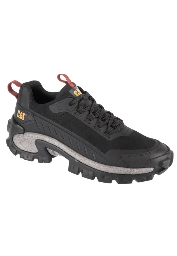 CATerpillar - Buty sportowe Sneakersy męskie, Caterpillar Intruder Lite. Kolor: brązowy, czarny. Materiał: skóra, syntetyk, materiał, tkanina. Sport: turystyka piesza