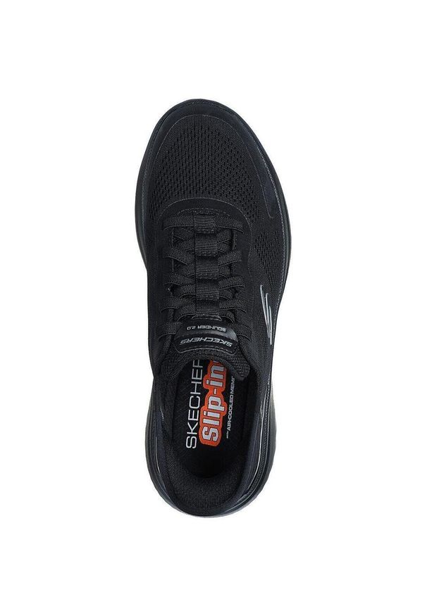 skechers - Buty sportowe Sneakersy męskie, Slip-Ins: Bounder 2.0 - Emerged. Zapięcie: sznurówki. Kolor: czarny. Materiał: materiał, syntetyk. Szerokość cholewki: normalna. Sport: turystyka piesza
