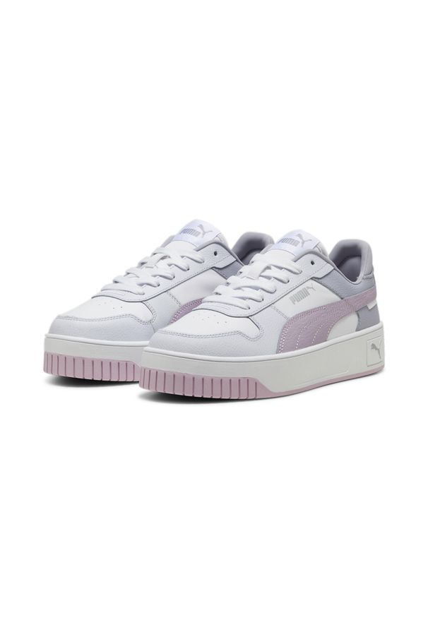 Puma - Sneakersy damskie Carina Street PUMA White Grape Mist Silver Purple Metallic. Okazja: na co dzień. Kolor: wielokolorowy, szary, biały. Obcas: na platformie