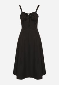 Born2be - Czarna Rozkloszowana Gorsetowa Sukienka Vices Ozdobiona Wiązaniem Ralethea. Typ kołnierza: dekolt gorset. Kolor: czarny. Długość rękawa: na ramiączkach. Wzór: aplikacja. Typ sukienki: gorsetowe. Styl: elegancki #4