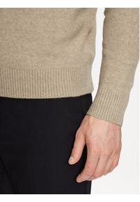 Calvin Klein Sweter K10K110401 Beżowy Regular Fit. Kolor: beżowy. Materiał: syntetyk