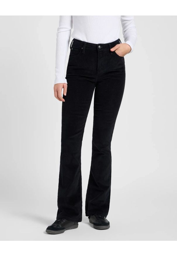 Lee - DAMSKIE SPODNIE MATERIAŁOWE LEE BREESE BOOT BLACK 112370934