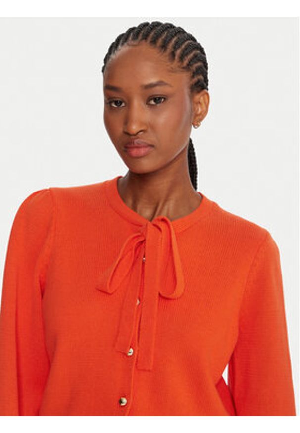 French Connection Kardigan 78ZCW Pomarańczowy Regular Fit. Kolor: pomarańczowy. Materiał: syntetyk, bawełna