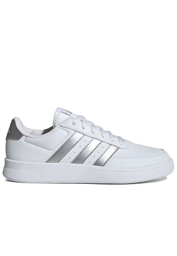 Adidas - Buty adidas Breaknet 2.0 ID0471 - białe. Zapięcie: pasek. Kolor: biały. Materiał: skóra, syntetyk, guma. Szerokość cholewki: normalna. Wzór: aplikacja