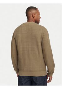 Hugo - HUGO Sweter Simoh 50566762 Brązowy Regular Fit. Kolor: brązowy. Materiał: bawełna #3