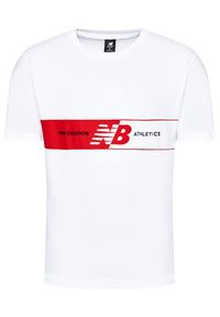 New Balance T-Shirt MT01510 Biały Relaxed Fit. Kolor: biały. Materiał: bawełna