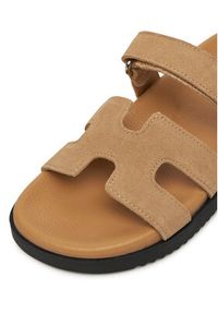 DeeZee Klapki DZ-S1 Beżowy. Kolor: beżowy. Materiał: zamsz, skóra #7