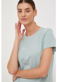 Calvin Klein Performance t-shirt treningowy kolor turkusowy. Kolor: turkusowy. Materiał: skóra #1