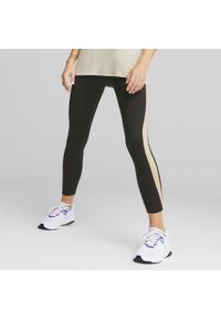Legginsy Sportowe Damskie Puma Evostripe 7/8. Kolor: czarny, beżowy, wielokolorowy. Materiał: dresówka