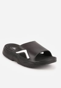 Born2be - Czarne Piankowe Klapki Basenowe na Grubej Podeszwie Atexia. Okazja: do domu, na co dzień, na plażę. Kolor: czarny. Materiał: dresówka. Sezon: lato. Styl: sportowy, klasyczny, wakacyjny, casual #2