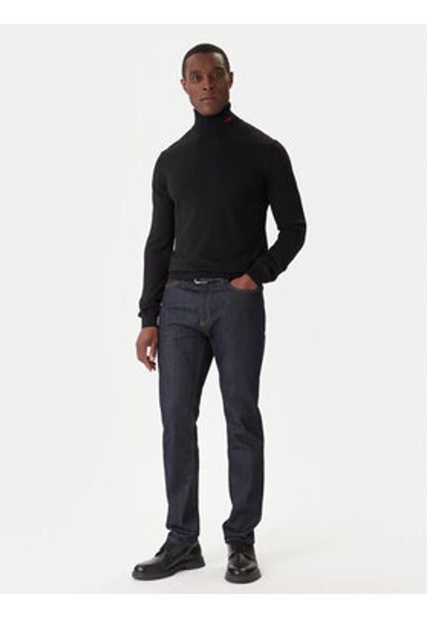 Hugo Golf San Thomas-M 50474174 Czarny Slim Fit. Typ kołnierza: golf. Kolor: czarny. Materiał: wełna