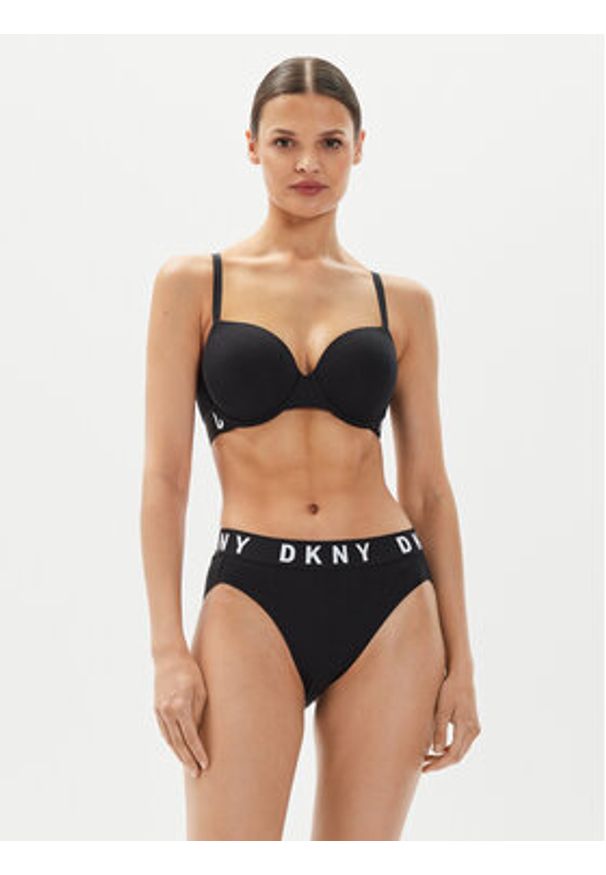 DKNY Biustonosz z fiszbiną DK7511 Czarny. Kolor: czarny. Materiał: bawełna