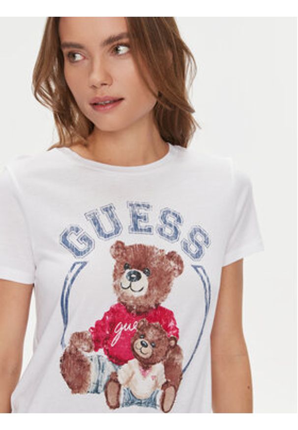 Guess T-Shirt W4RI86 K9SN1 Biały Regular Fit. Kolor: biały. Materiał: bawełna