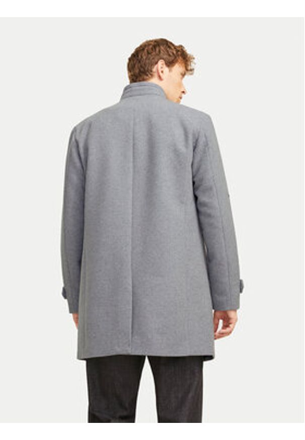 Jack & Jones - Jack&Jones Płaszcz wełniany Melton 12258672 Szary Regular Fit. Kolor: szary. Materiał: syntetyk, wełna