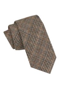 Wełniany Krawat - Alties - Odcienie Jasnego Brązu. Kolor: brązowy, wielokolorowy, beżowy. Materiał: bawełna, wełna #1