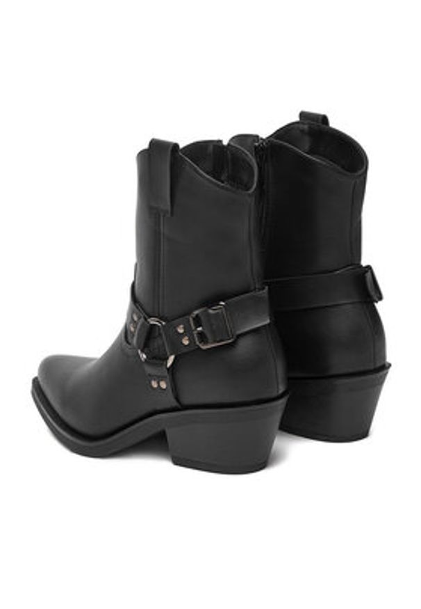 DeeZee Kowbojki HX21065-55A Czarny. Kolor: czarny. Materiał: materiał, syntetyk, skóra