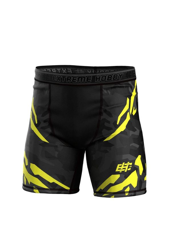 Spodenki Vale Tudo do MMA męskie EXTREME HOBBY BLACK PANTHER. Kolor: czarny, żółty, wielokolorowy. Materiał: poliester, elastan