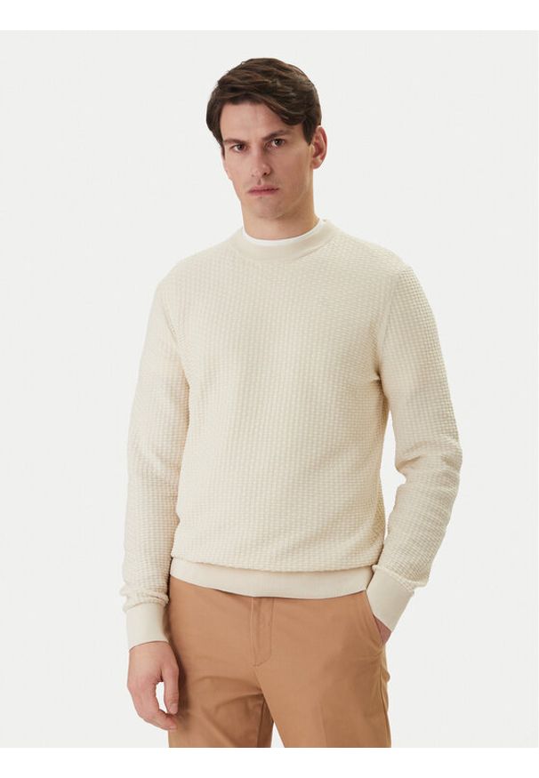 BOSS Sweter H-Imberto 50545283 Beżowy Regular Fit. Kolor: beżowy. Materiał: bawełna