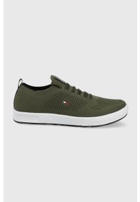 TOMMY HILFIGER - Tommy Hilfiger sneakersy kolor zielony. Nosek buta: okrągły. Zapięcie: sznurówki. Kolor: zielony. Materiał: włókno, guma, materiał