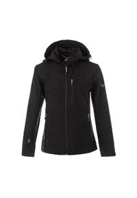 Damska kurtka wodoodporna Whistler Rosea W-Pro 8000. Kolor: czarny, szary, wielokolorowy. Materiał: poliester, softshell, materiał. Sport: turystyka piesza