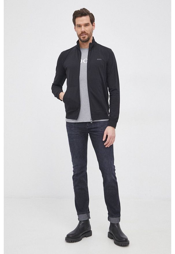 JOOP! - Joop! Bluza męska kolor czarny gładka. Okazja: na co dzień. Kolor: czarny. Materiał: bawełna. Wzór: gładki. Styl: casual