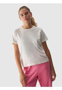 4f - 4F Spodnie dresowe joggery damskie - różowe XS. Kolor: różowy. Materiał: dresówka. Wzór: gładki, ze splotem #1