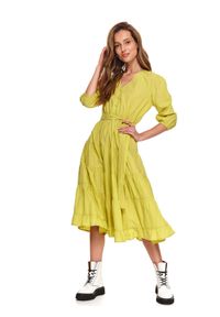 TOP SECRET - Sukienka midi z paskiem. Kolor: żółty. Sezon: lato. Długość: midi #7
