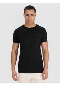 4f - 4F T-shirt slim gładki męski (2-pack) - czarny XL. Okazja: na co dzień. Kolor: czarny. Materiał: bawełna, materiał, jersey. Długość rękawa: krótki rękaw. Długość: krótkie. Wzór: gładki. Styl: klasyczny, sportowy, casual