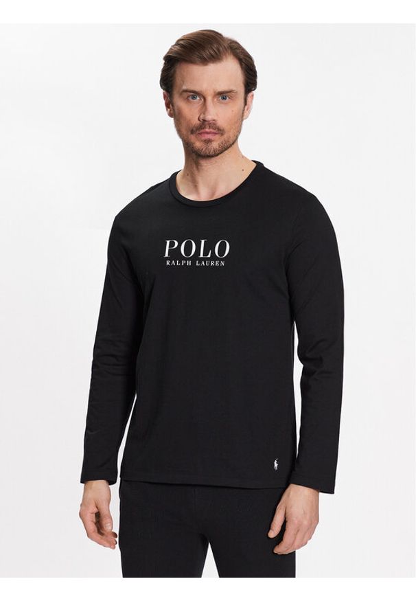 Polo Ralph Lauren Longsleeve 714899614004 Czarny Regular Fit. Typ kołnierza: polo. Kolor: czarny. Materiał: bawełna. Długość rękawa: długi rękaw