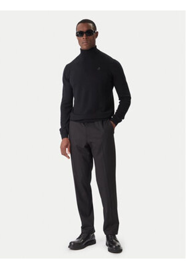 Karl Lagerfeld - KARL LAGERFELD Golf 655058 554399 Czarny Regular Fit. Typ kołnierza: golf. Kolor: czarny. Materiał: wełna