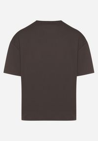Born2be - Ciemnoszara Koszulka T-shirt Klasyczna Paliessa. Kolor: szary. Styl: klasyczny