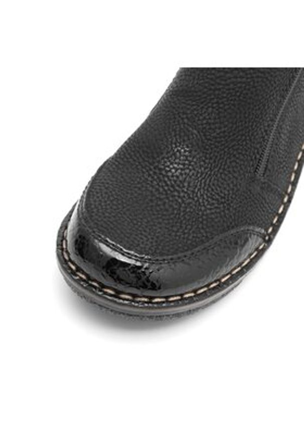 Rieker Botki 73355-00 Czarny. Kolor: czarny. Materiał: syntetyk