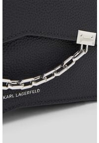 Karl Lagerfeld torebka skórzana kolor czarny. Kolor: czarny. Materiał: skórzane #4