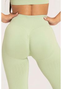 GYM GLAMOUR - Legginsy fitness damskie Gym Glamour push up 2.0. Kolor: zielony, wielokolorowy, żółty. Sport: fitness