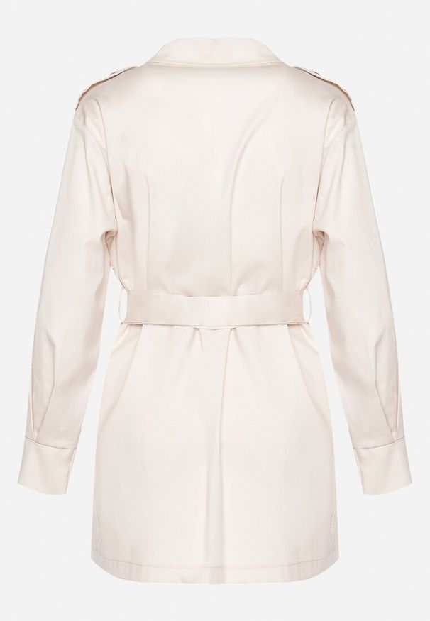 Born2be - Beżowy Płaszcz Trencz z Wiązanym Paskiem Zelamoon. Okazja: na co dzień. Kolor: beżowy. Styl: casual, klasyczny