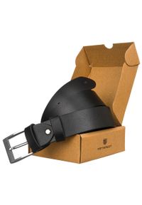 Pasek męski Peterson czarny PU 35 mm PTN 042268-105-PUR BLACK. Kolor: czarny. Materiał: skóra ekologiczna