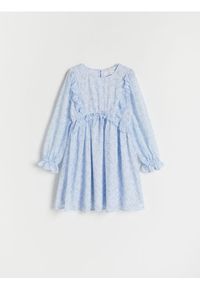 Reserved - Sukienka w kwiaty - jasnoniebieski. Kolor: niebieski. Materiał: tkanina. Wzór: kwiaty #1