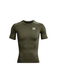 Koszulka treningowa męska Under Armour Ua Hg Armour Comp Ss. Kolor: zielony. Materiał: poliester. Długość rękawa: krótki rękaw. Długość: krótkie. Sport: bieganie #1