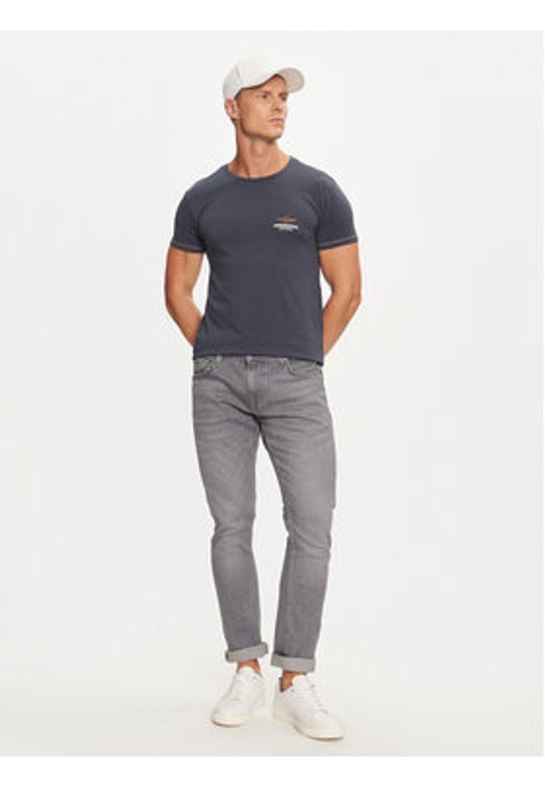 Aeronautica Militare T-Shirt AM1UTI003 Granatowy Regular Fit. Kolor: niebieski. Materiał: bawełna